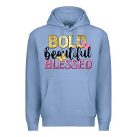 Colony Blue bold beautiful blessed Premium Hoodie - LillyAllenDesigns