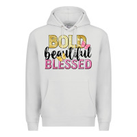 Dove Grey bold beautiful blessed Premium Hoodie - LillyAllenDesigns