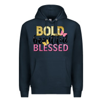 Navy bold beautiful blessed Premium Hoodie - LillyAllenDesigns