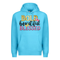Ocean Blue bold beautiful blessed Premium Hoodie - LillyAllenDesigns