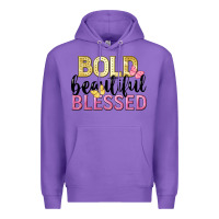 Purple bold beautiful blessed Premium Hoodie - LillyAllenDesigns