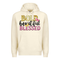 Sandshell bold beautiful blessed Premium Hoodie - LillyAllenDesigns