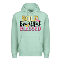 Seafoam bold beautiful blessed Premium Hoodie - LillyAllenDesigns