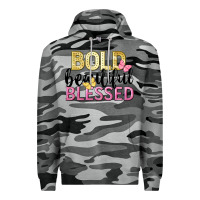 Slate Camo bold beautiful blessed Premium Hoodie - LillyAllenDesigns