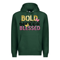 Sports Green bold beautiful blessed Premium Hoodie - LillyAllenDesigns