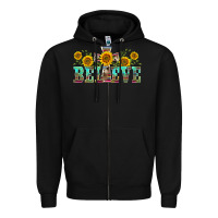 Black western believe sunflowers flowers Zipper Hoodie - BarkalooDesign