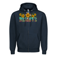 Navy western believe sunflowers flowers Zipper Hoodie - BarkalooDesign