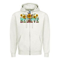 Oatmeal Heather western believe sunflowers flowers Zipper Hoodie - BarkalooDesign