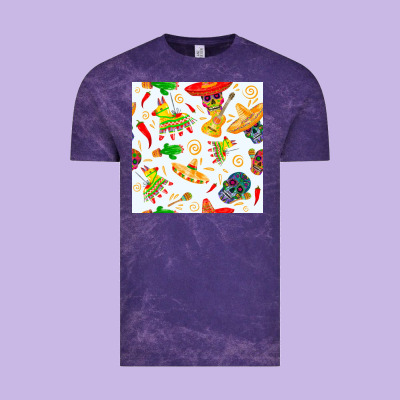 Mexico Seamless Pattern Vintage Tee Designed By Fadigitalartstudio