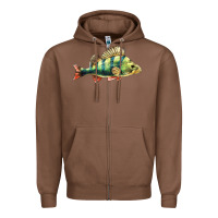 Chestnut Perch Fish Zipper Hoodie - LillyAllenDesigns