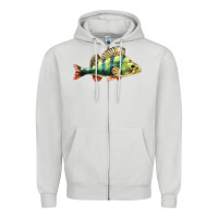 Dove Grey Perch Fish Zipper Hoodie - LillyAllenDesigns