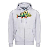 Heather Grey Perch Fish Zipper Hoodie - LillyAllenDesigns