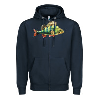 Navy Perch Fish Zipper Hoodie - LillyAllenDesigns