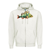 Oatmeal Heather Perch Fish Zipper Hoodie - LillyAllenDesigns
