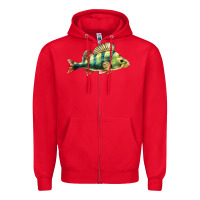 Red Perch Fish Zipper Hoodie - LillyAllenDesigns