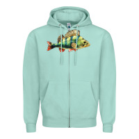 Seafoam Perch Fish Zipper Hoodie - LillyAllenDesigns