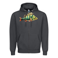 Perch Fish Zipper Hoodie | Teevron