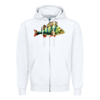 White Perch Fish Zipper Hoodie - LillyAllenDesigns