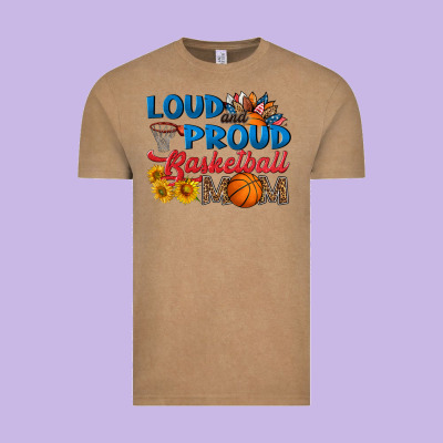 Loud And Proud Basketball Mom Vintage Tee Designed By Hra Design Shop