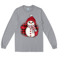 Heather Grey christmas snowman Long Sleeve Tee - JahusDesignShop