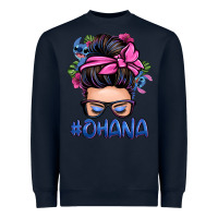 Navy ohana stitch messy bun Heavyweight Sweatshirt - Zillion Design Studio