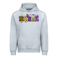 Heather Grey Mardi Gras Day Nurse Urban Hoodie - NancyCooperArtShop
