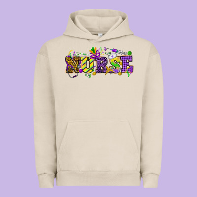 Mardi Gras Day Nurse Urban Hoodie Designed By Nancycooperartshop