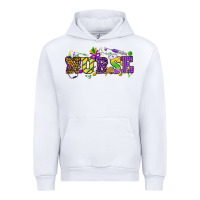 White Mardi Gras Day Nurse Urban Hoodie - NancyCooperArtShop