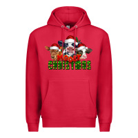 Cardinal Mooey Christmas Cows Premium Hoodie - LillyAllenDesigns