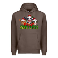 Coffee Mooey Christmas Cows Premium Hoodie - LillyAllenDesigns