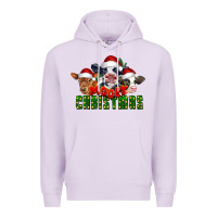 Lilac Mooey Christmas Cows Premium Hoodie - LillyAllenDesigns