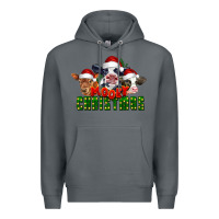 Rock Mooey Christmas Cows Premium Hoodie - LillyAllenDesigns
