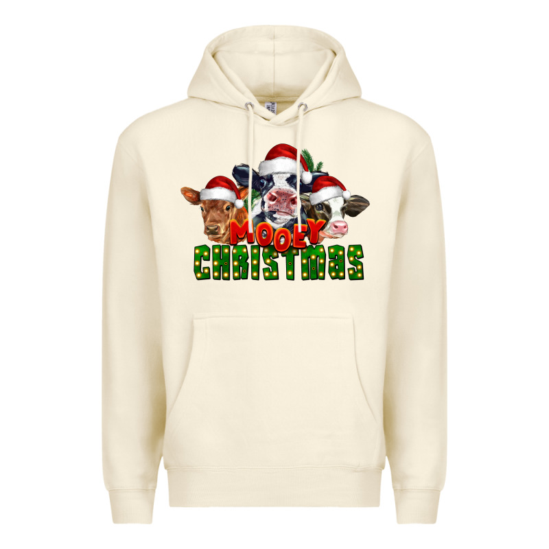 Mooey Christmas Cows Premium Hoodie by LillyAllenDesigns | Teevron