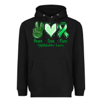 Black Peace love cure Gallbladder Cancer Heavyweight Hoodie - NancyCooperArtShop