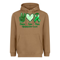 Toasted Coconut Peace love cure Gallbladder Cancer Heavyweight Hoodie - NancyCooperArtShop