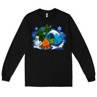 Black winter camping with camp fire Long Sleeve Tee - AdoDesignShop