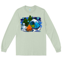 Matcha winter camping with camp fire Long Sleeve Tee - AdoDesignShop