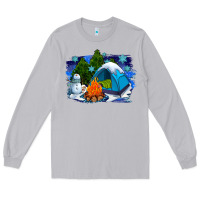 Moon Dust winter camping with camp fire Long Sleeve Tee - AdoDesignShop