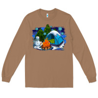Toasted Coconut winter camping with camp fire Long Sleeve Tee - AdoDesignShop