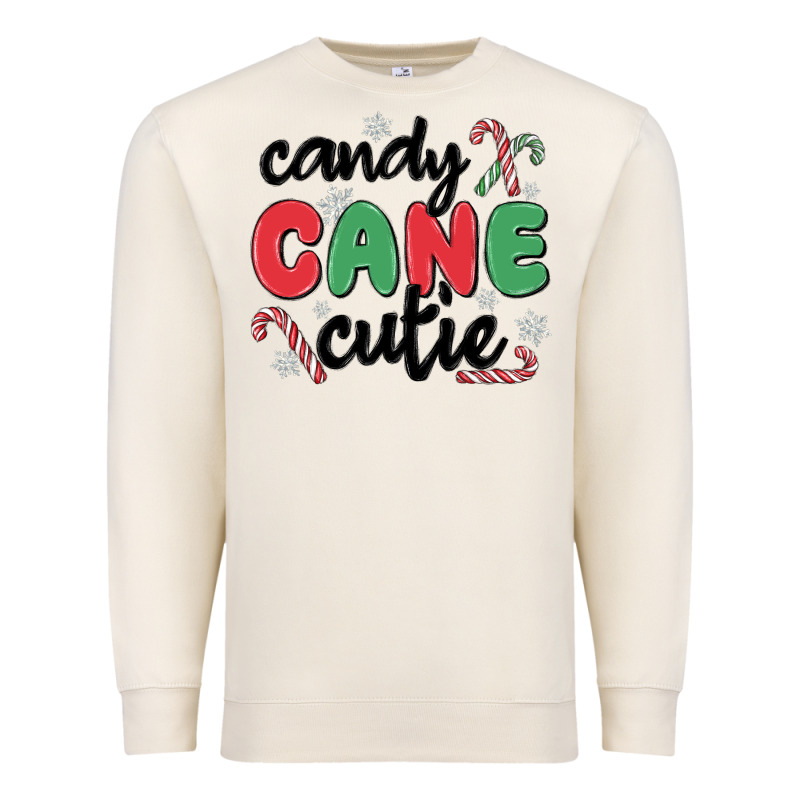 Candy Cane Cutie Premium Sweatshirt by MaliasSmallBusiness | Teevron