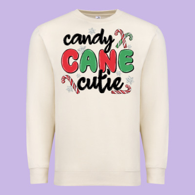 Candy Cane Cutie Premium Sweatshirt Designed By Maliassmallbusiness