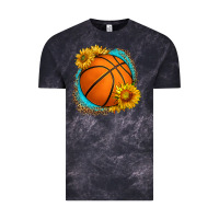 Cloud Black western basketball with sunflower Vintage Tee - HRA Design Shop