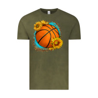 Vintage Olive western basketball with sunflower Vintage Tee - HRA Design Shop