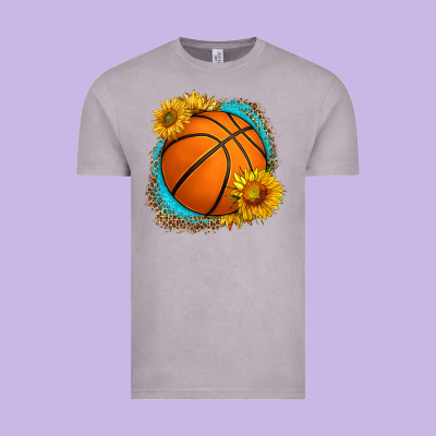Western Basketball With Sunflower Vintage Tee Designed By Hra Design Shop