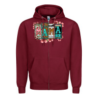 Burgundy license letters floral mama Zipper Hoodie - Jasminsmagicworld