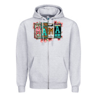 Heather Grey license letters floral mama Zipper Hoodie - Jasminsmagicworld