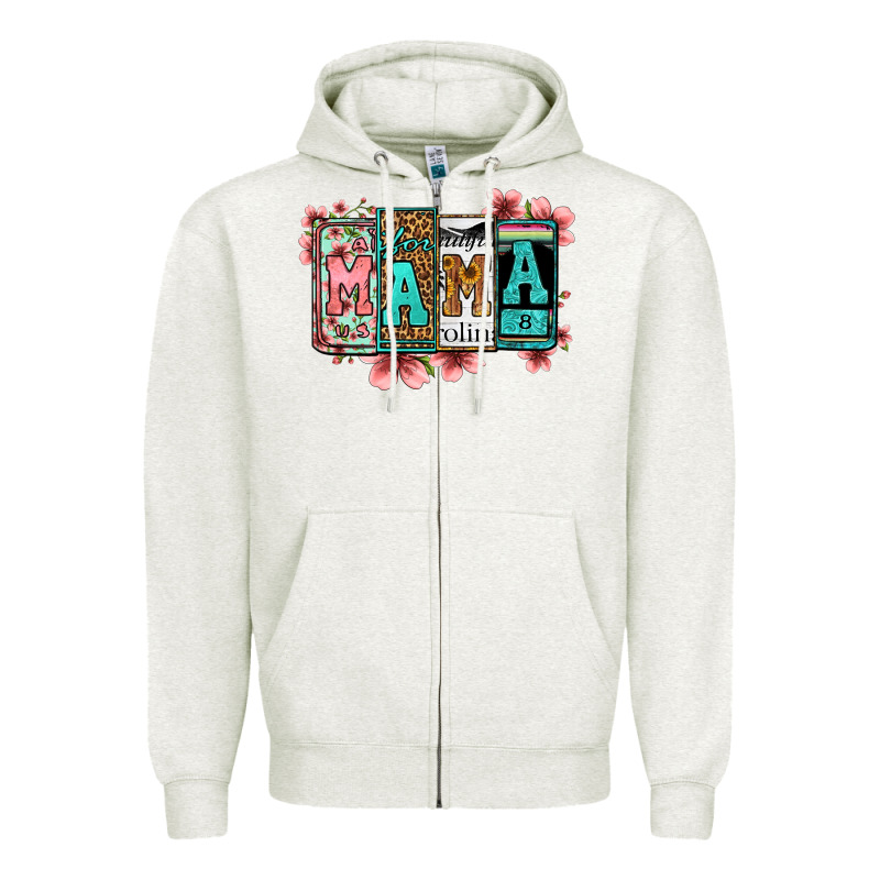 License Letters Floral Mama Zipper Hoodie by Jasminsmagicworld | Teevron