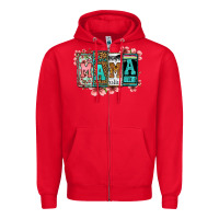 Red license letters floral mama Zipper Hoodie - Jasminsmagicworld