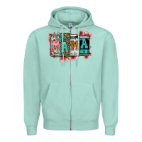 Seafoam license letters floral mama Zipper Hoodie - Jasminsmagicworld