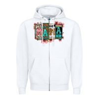 White license letters floral mama Zipper Hoodie - Jasminsmagicworld